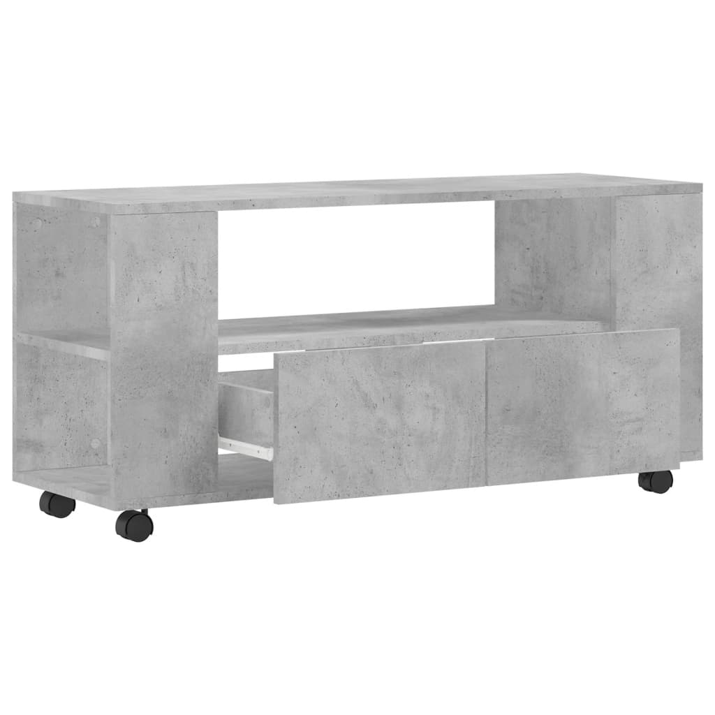 Comodă TV, gri beton, 102x34,5x43 cm, lemn prelucrat Lando - Lando