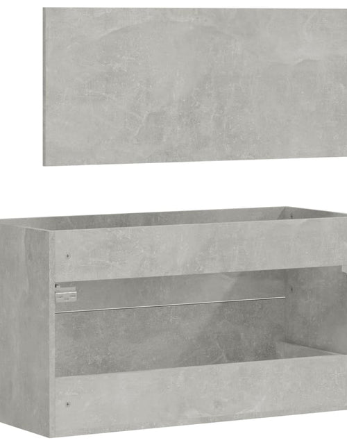 Загрузите изображение в средство просмотра галереи, Dulap de baie cu oglindă, gri beton, lemn prelucrat - Lando
