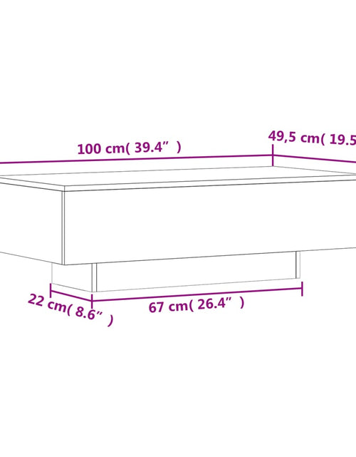 Încărcați imaginea în vizualizatorul Galerie, Măsuță de cafea, gri beton, 100x49,5x31 cm, lemn prelucrat Lando - Lando
