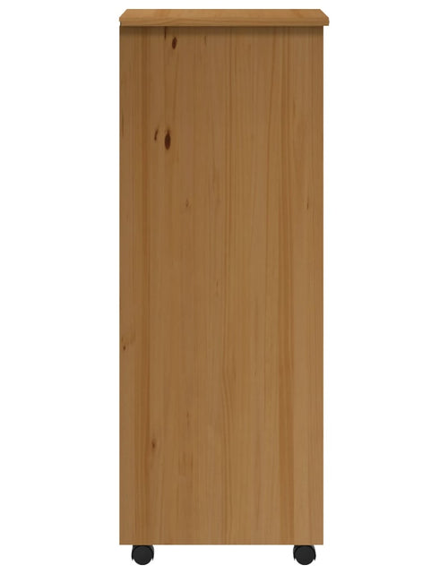 Încărcați imaginea în vizualizatorul Galerie, Dulap rulant cu sertare „MOSS”, maro miere, lemn masiv de pin - Lando

