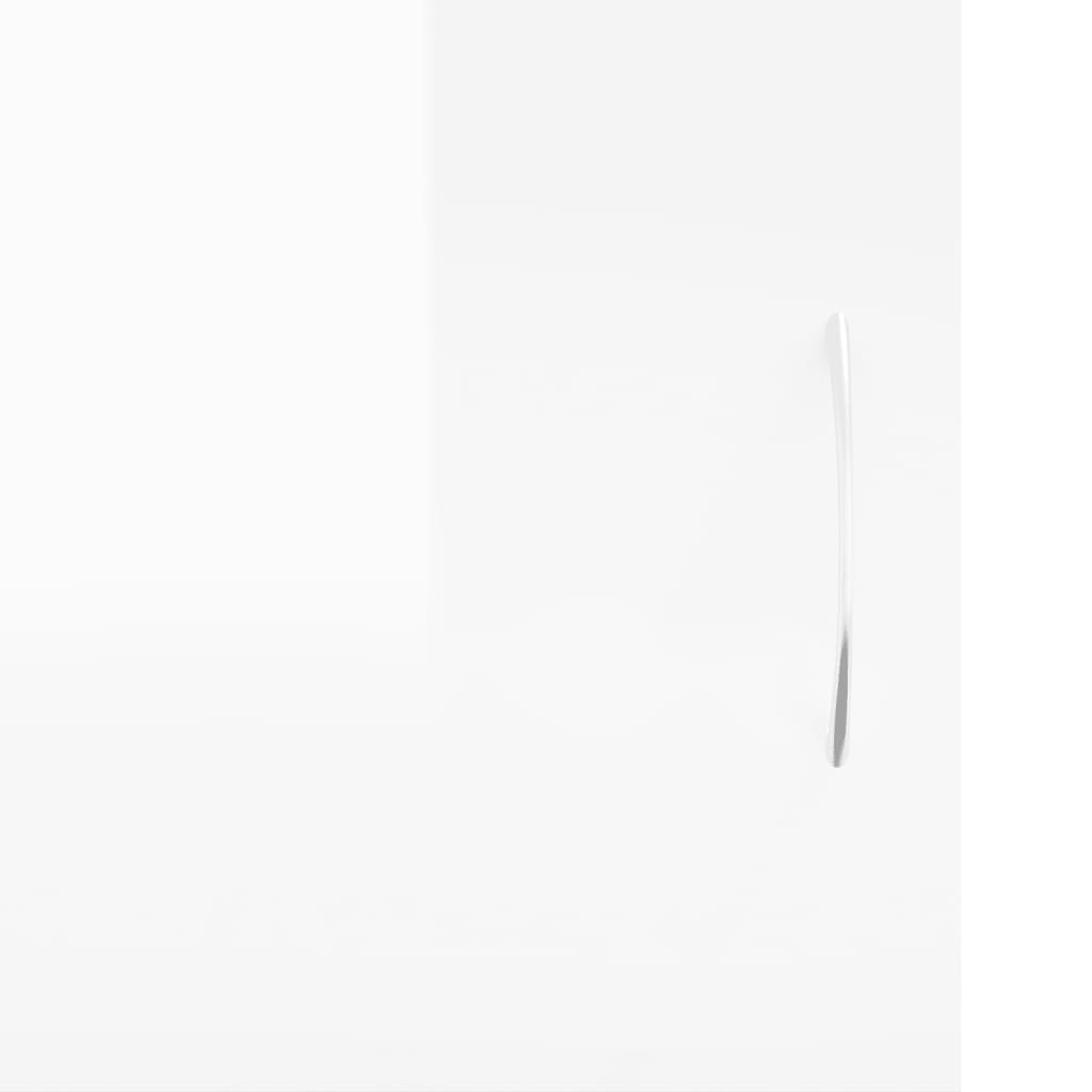 Comodă TV, alb extralucios, 102x30x37,5 cm, lemn prelucrat Lando - Lando