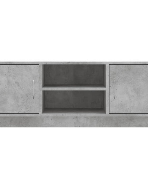 Încărcați imaginea în vizualizatorul Galerie, Comodă TV, gri beton, 102x30x37,5 cm, lemn prelucrat Lando - Lando
