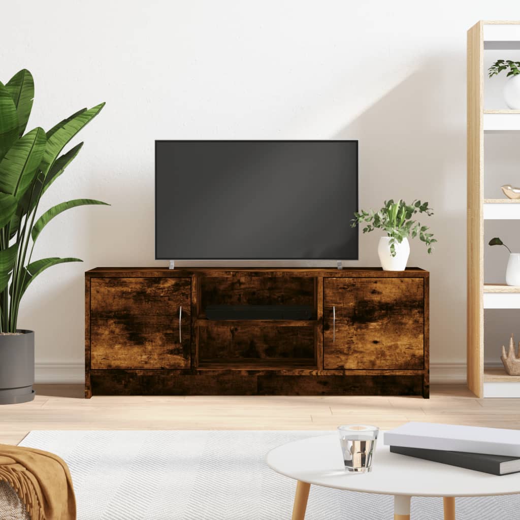 Comodă TV, stejar afumat, 102x30x37,5 cm, lemn prelucrat Lando - Lando