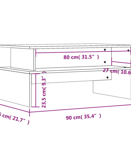 Загрузите изображение в средство просмотра галереи, Măsuță de cafea, gri beton, 90x55x42,5 cm, lemn prelucrat Lando - Lando
