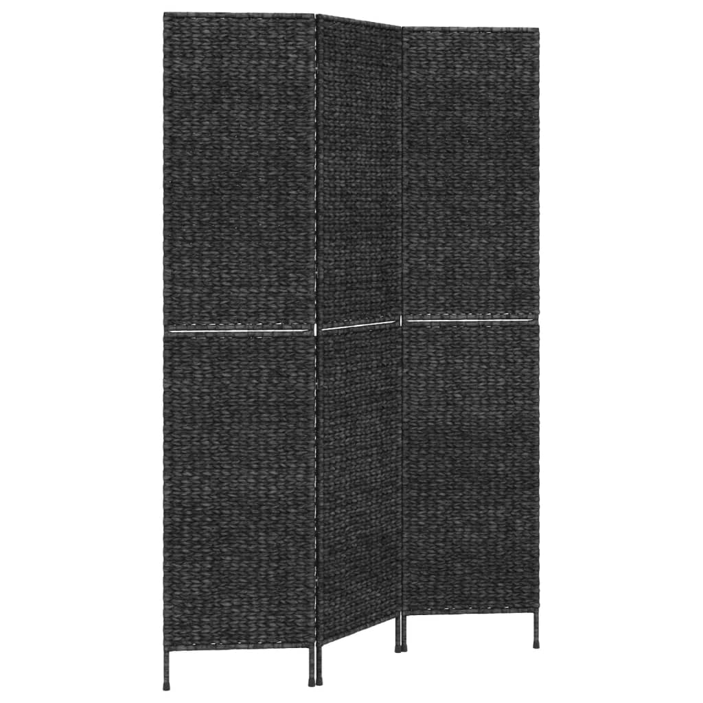 Paravan de cameră cu 3 panouri negru 122x180 cm, zambilă de apă - Lando