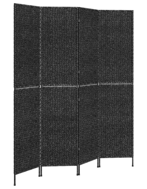 Încărcați imaginea în vizualizatorul Galerie, Paravan de cameră cu 4 panouri negru 163x180 cm, zambilă de apă - Lando
