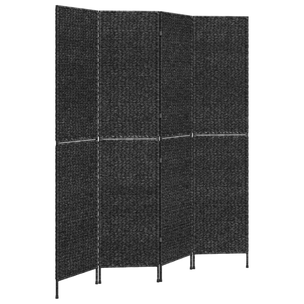 Paravan de cameră cu 4 panouri negru 163x180 cm, zambilă de apă - Lando