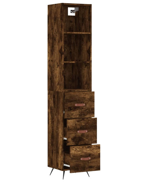 Încărcați imaginea în vizualizatorul Galerie, Dulap înalt, stejar fumuriu, 34,5x34x180 cm, lemn prelucrat Lando - Lando
