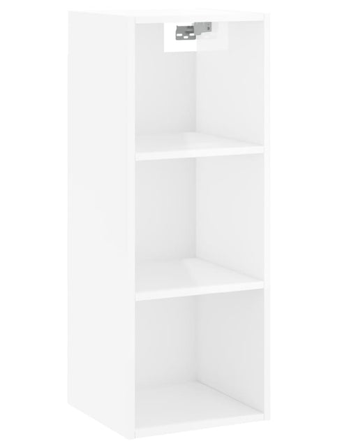 Загрузите изображение в средство просмотра галереи, Dulap înalt, alb extralucios, 34,5x32,5x180 cm, lemn prelucrat - Lando
