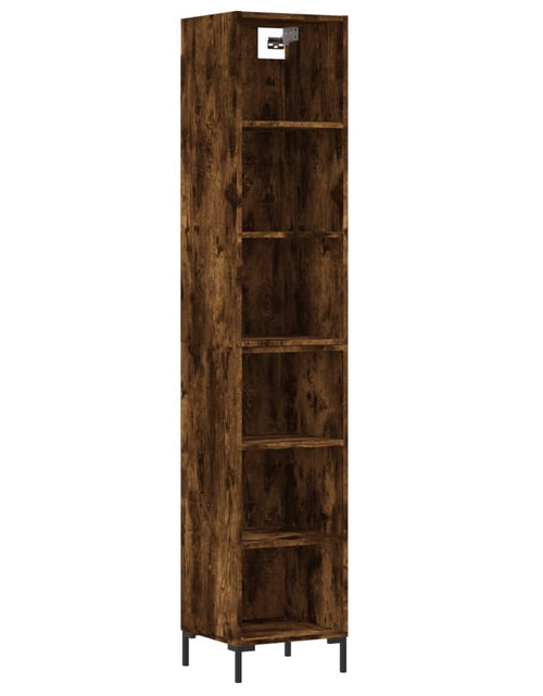 Încărcați imaginea în vizualizatorul Galerie, Dulap înalt, stejar fumuriu, 34,5x32,5x180 cm, lemn prelucrat Lando - Lando

