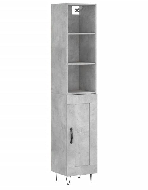 Загрузите изображение в средство просмотра галереи, Dulap înalt, gri beton, 34,5x34x180 cm, lemn prelucrat Lando - Lando
