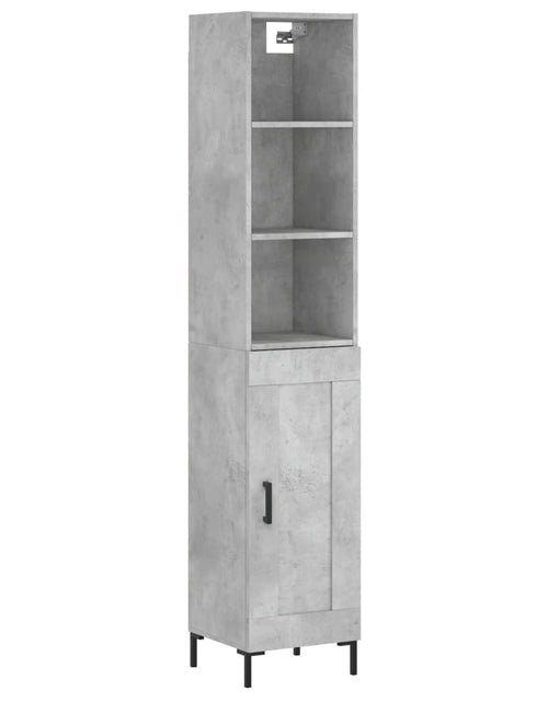 Încărcați imaginea în vizualizatorul Galerie, Dulap înalt, gri beton, 34,5x34x180 cm, lemn prelucrat Lando - Lando
