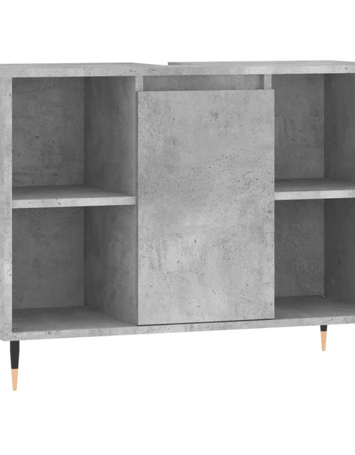 Încărcați imaginea în vizualizatorul Galerie, Set mobilier de baie, 3 piese, gri beton, lemn compozit - Lando
