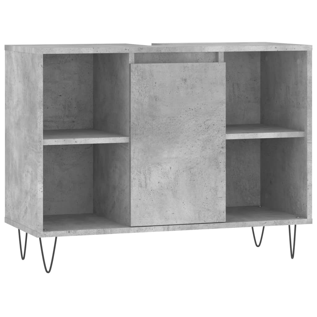 Set mobilier de baie, 3 piese, gri beton, lemn compozit - Lando