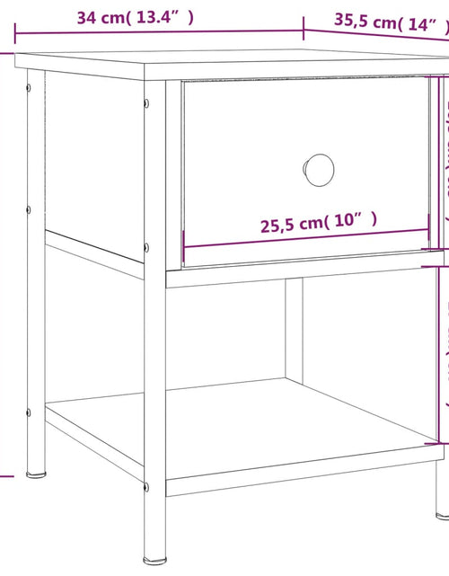 Загрузите изображение в средство просмотра галереи, Noptieră, stejar maro, 34x35,5x45 cm, lemn compozit - Lando
