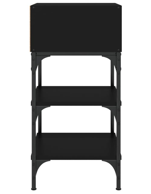Încărcați imaginea în vizualizatorul Galerie, Noptieră, negru, 35x34,5x70 cm, lemn compozit - Lando
