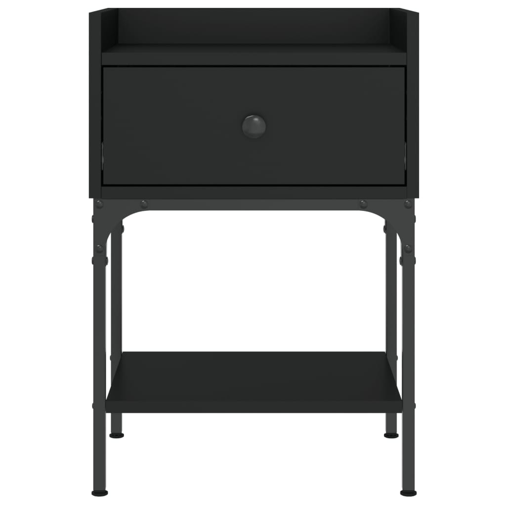 Noptiere, 2 buc., negru, 40,5x31x60 cm, lemn compozit - Lando
