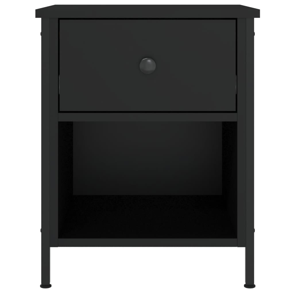Noptiere, 2 buc., negru, 40x42x50 cm, lemn compozit - Lando