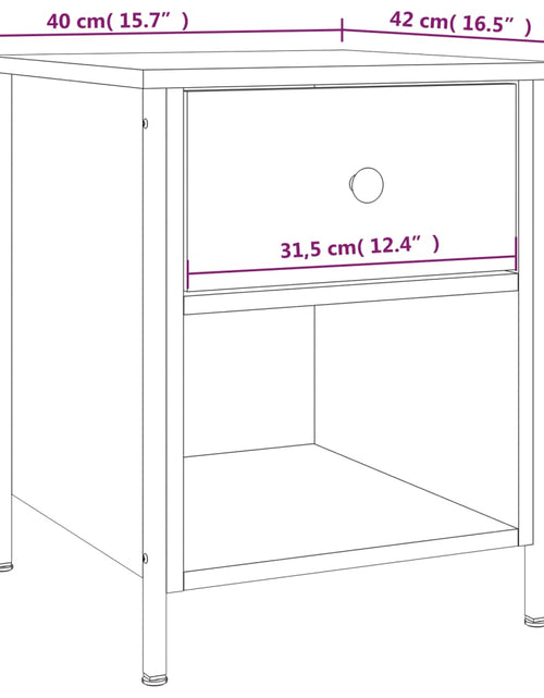 Загрузите изображение в средство просмотра галереи, Noptieră, stejar maro, 40x42x50 cm, lemn compozit - Lando
