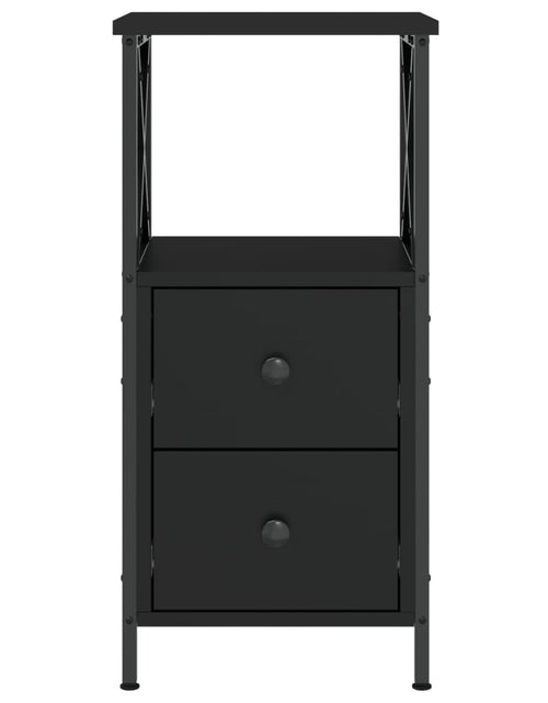 Загрузите изображение в средство просмотра галереи, Noptiere, 2 buc., negru, 34x35,5x70 cm, lemn compozit - Lando
