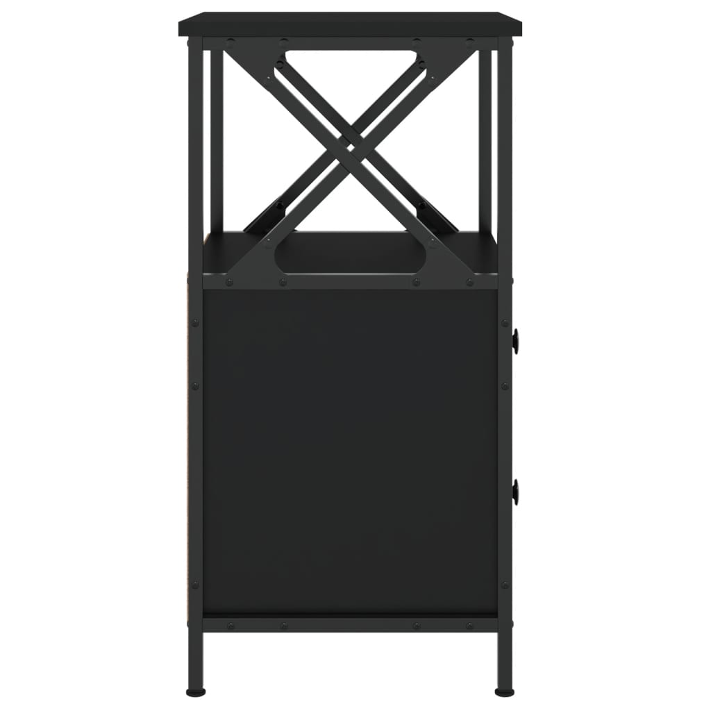 Noptiere, 2 buc., negru, 34x35,5x70 cm, lemn compozit - Lando