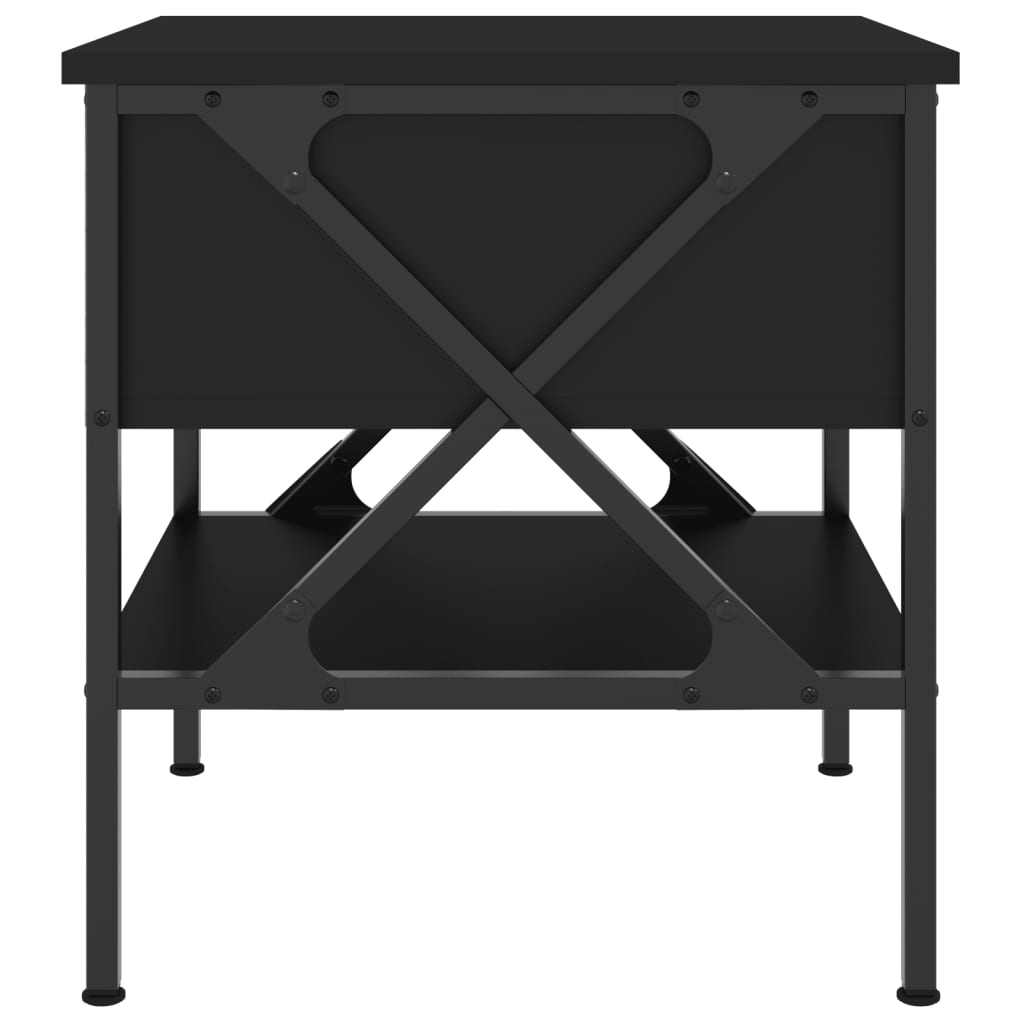 Noptiere, 2 buc., negru, 40x42x45 cm, lemn compozit - Lando