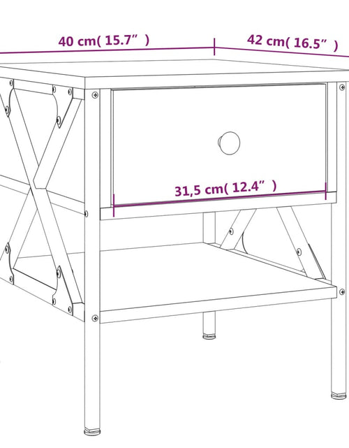 Încărcați imaginea în vizualizatorul Galerie, Noptieră, stejar maro, 40x42x45 cm, lemn compozit - Lando
