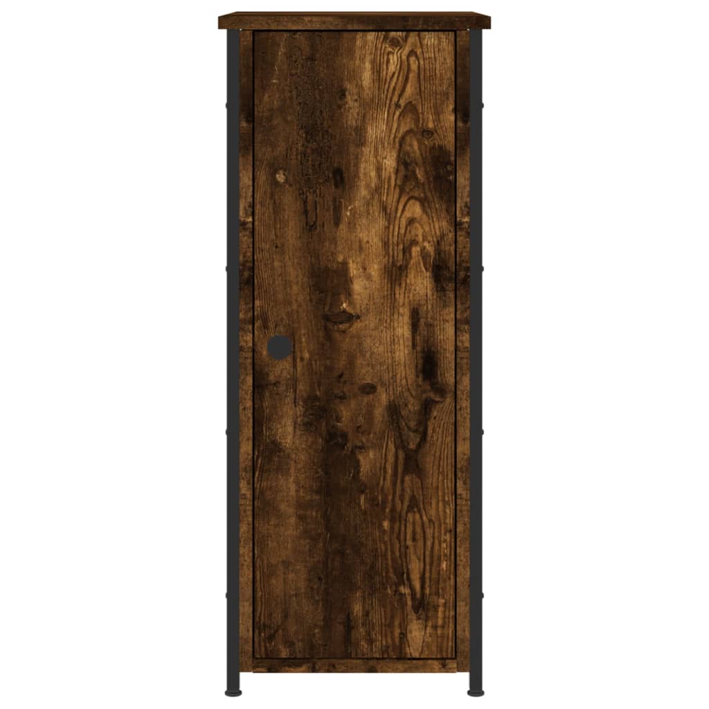 Noptiere, 2 buc., stejar fumuriu, 32x42x80 cm, lemn compozit - Lando