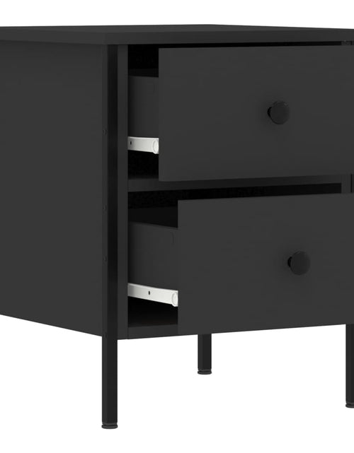 Încărcați imaginea în vizualizatorul Galerie, Noptiere, 2 buc., negru, 40x42x50 cm, lemn compozit - Lando
