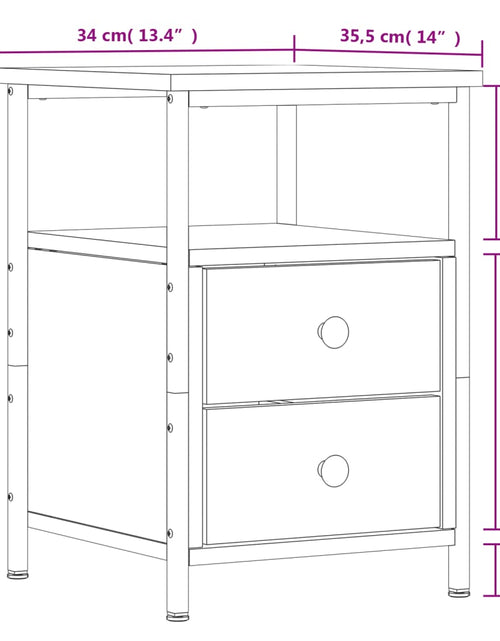 Загрузите изображение в средство просмотра галереи, Noptieră, gri sonoma, 34x35,5x50 cm, lemn compozit - Lando
