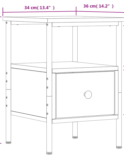 Загрузите изображение в средство просмотра галереи, Noptieră, stejar maro, 34x36x50 cm, lemn compozit - Lando
