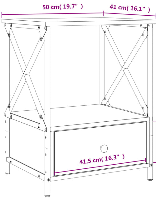 Загрузите изображение в средство просмотра галереи, Noptieră, stejar maro, 50x41x65 cm, lemn compozit - Lando

