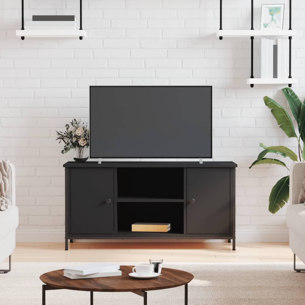 Comodă TV, negru, 100x40x50 cm, lemn prelucrat Lando - Lando