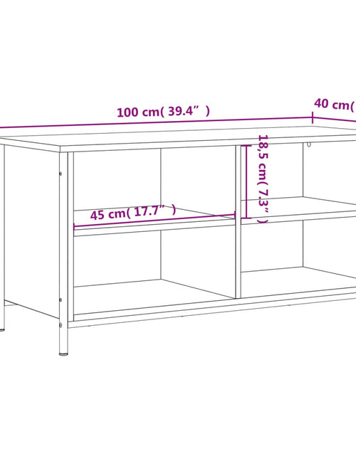 Загрузите изображение в средство просмотра галереи, Comodă TV, stejar fumuriu, 100x40x50 cm, lemn prelucrat Lando - Lando
