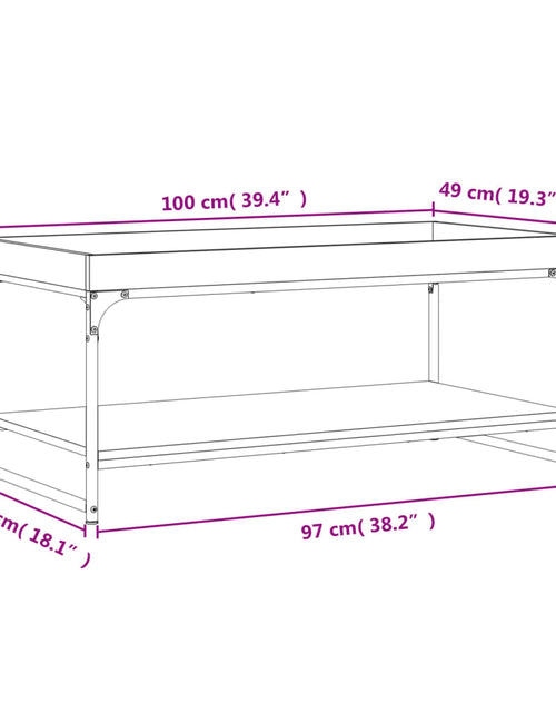 Încărcați imaginea în vizualizatorul Galerie, Măsuță de cafea, stejar maro, 100x49x45 cm, lemn prelucrat Lando - Lando
