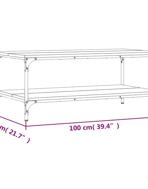 Загрузите изображение в средство просмотра галереи, Măsuță de cafea, stejar maro, 100x55x40 cm, lemn prelucrat Lando - Lando
