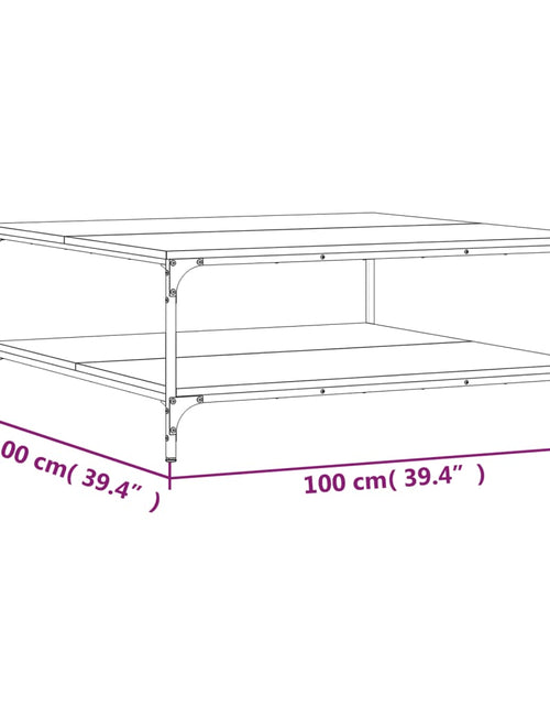 Загрузите изображение в средство просмотра галереи, Măsuță de cafea stejar fumuriu 100x100x40 cm din lemn prelucrat Lando - Lando
