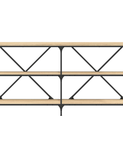Загрузите изображение в средство просмотра галереи, Masă consolă stejar sonoma 160x30x75 cm lemn prelucrat și fier Lando - Lando
