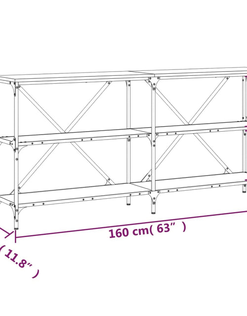 Загрузите изображение в средство просмотра галереи, Masă consolă stejar sonoma 160x30x75 cm lemn prelucrat și fier Lando - Lando
