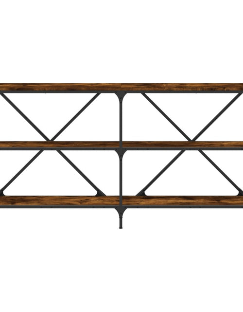 Загрузите изображение в средство просмотра галереи, Masă consolă stejar afumat 160x30x75 cm lemn prelucrat și fier Lando - Lando
