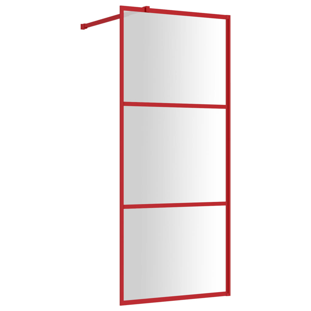 Paravan duș walk-in, roșu, 80x195 cm, sticlă ESG transparentă Lando - Lando