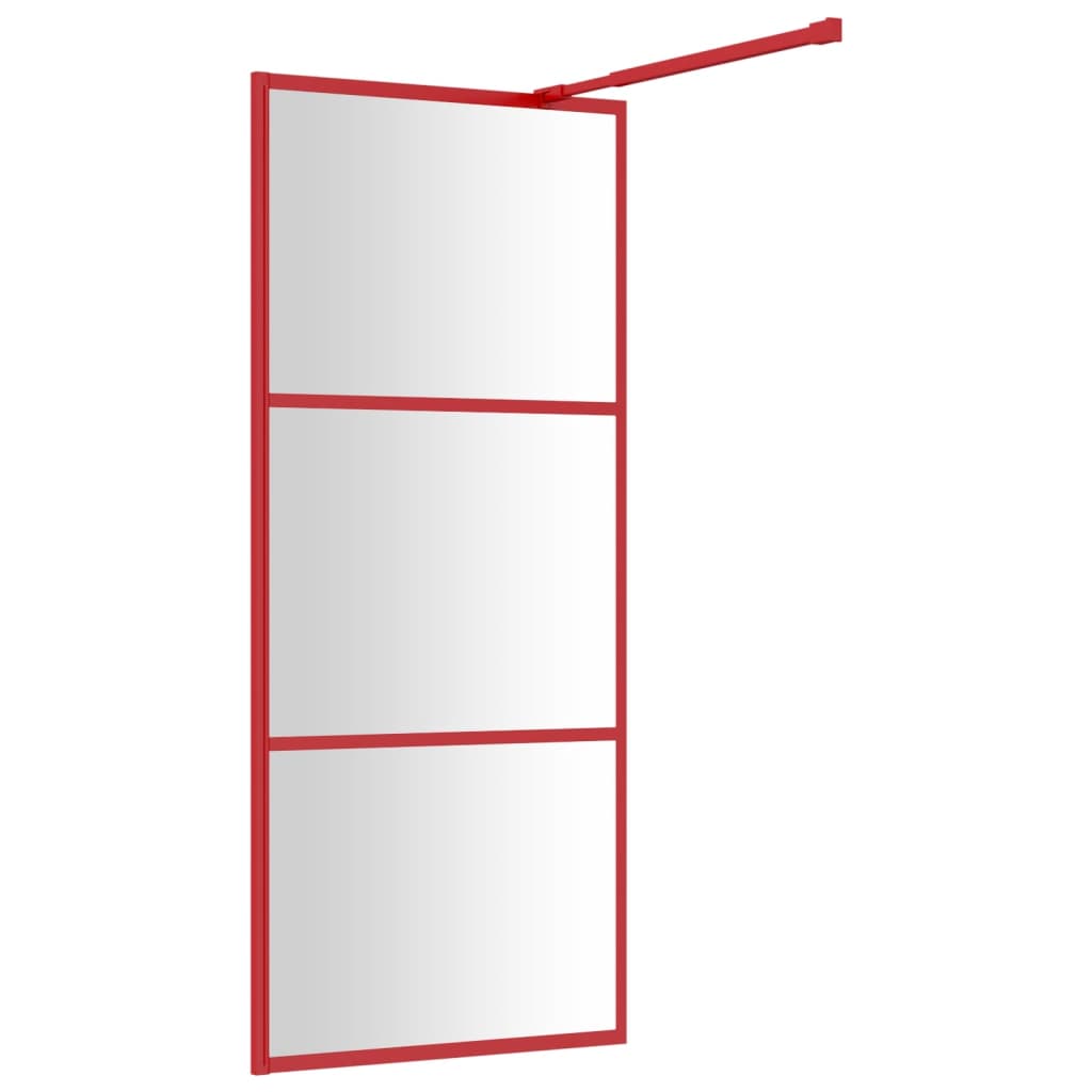 Paravan duș walk-in, roșu, 80x195 cm, sticlă ESG transparentă Lando - Lando