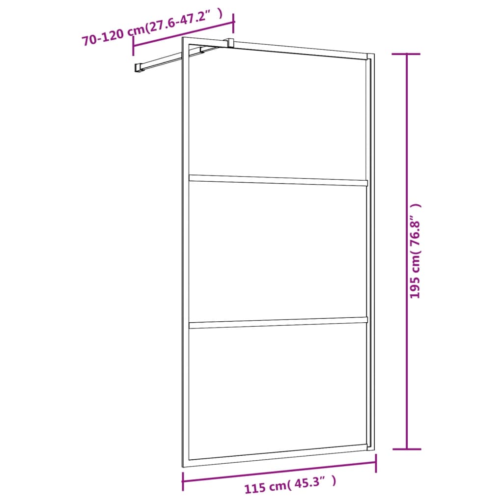 Paravan de duș walk-in roșu 115x195 cm sticlă ESG transparentă Lando - Lando