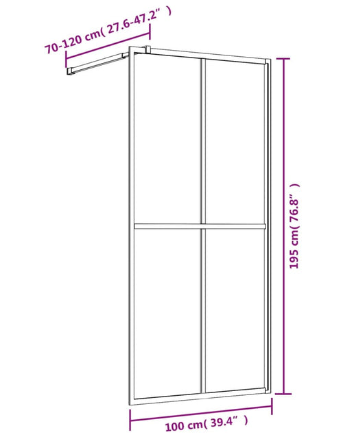 Încărcați imaginea în vizualizatorul Galerie, Paravan duș walk-in, auriu, 100x195 cm, sticlă ESG transparentă Lando - Lando
