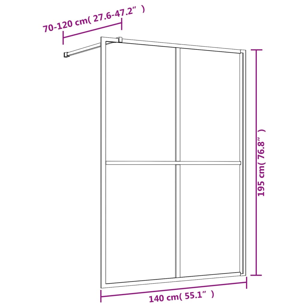 Paravan de duș walk-in, roșu, 140x195cm sticlă ESG transparentă Lando - Lando