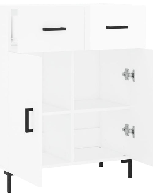 Загрузите изображение в средство просмотра галереи, Servantă, alb extralucios, 69,5x34x90 cm, lemn compozit - Lando
