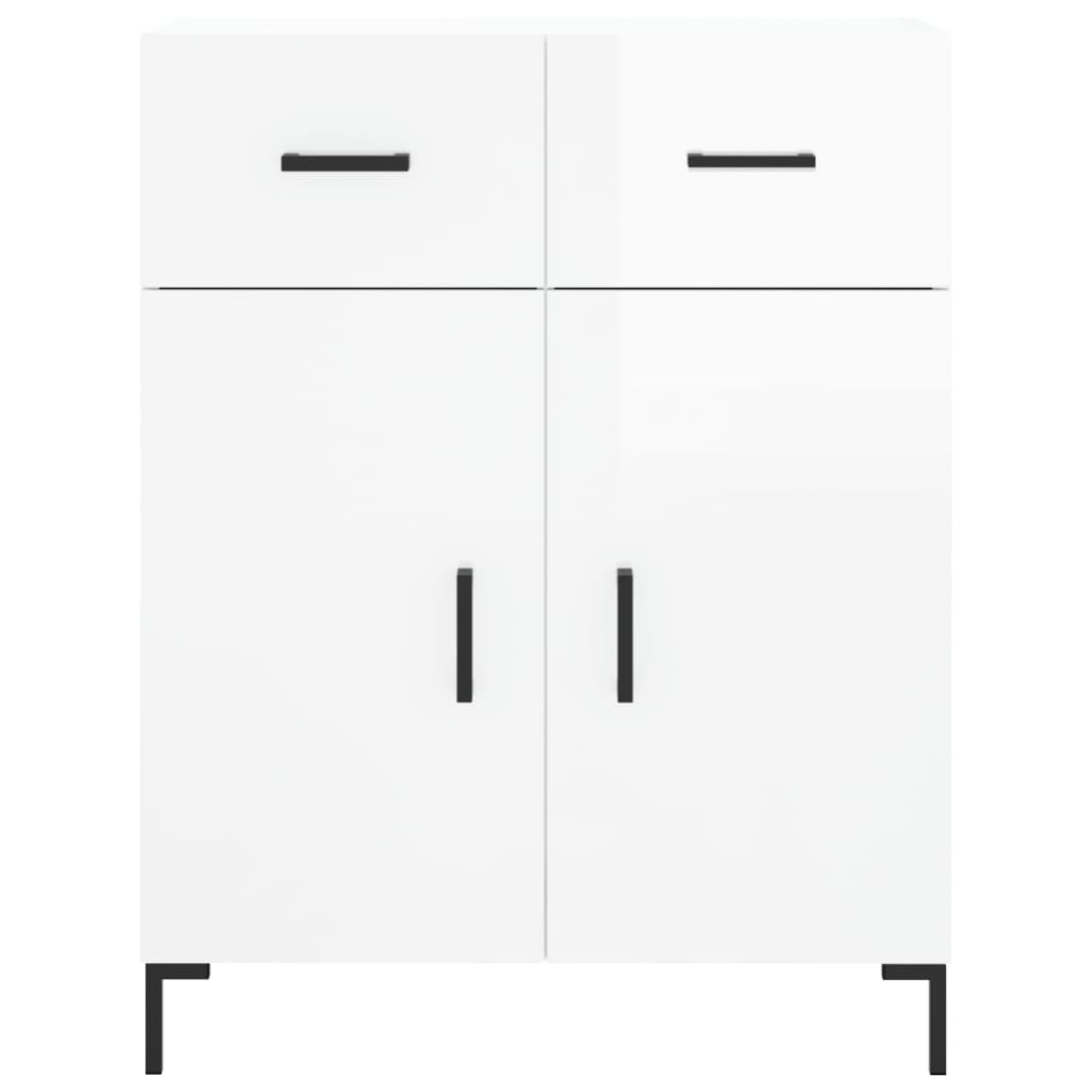 Servantă, alb extralucios, 69,5x34x90 cm, lemn compozit - Lando