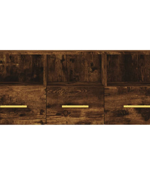 Încărcați imaginea în vizualizatorul Galerie, Dulap TV stejar afumat, 102x36x50 cm, lemn prelucrat Lando - Lando
