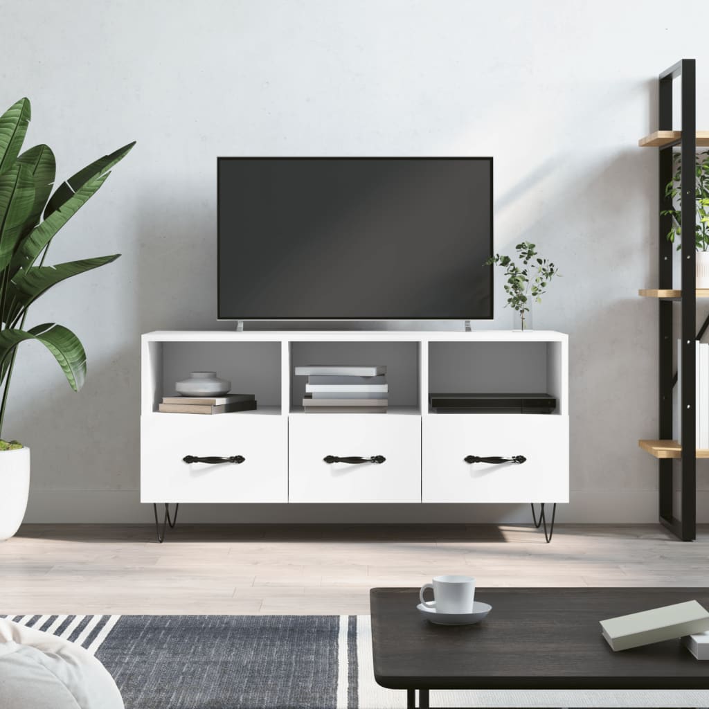 Dulap TV, alb, 102x36x50 cm, lemn prelucrat Lando - Lando