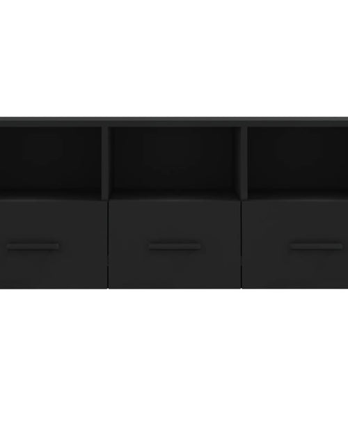 Încărcați imaginea în vizualizatorul Galerie, Dulap TV, negru, 102x36x50 cm, lemn prelucrat Lando - Lando
